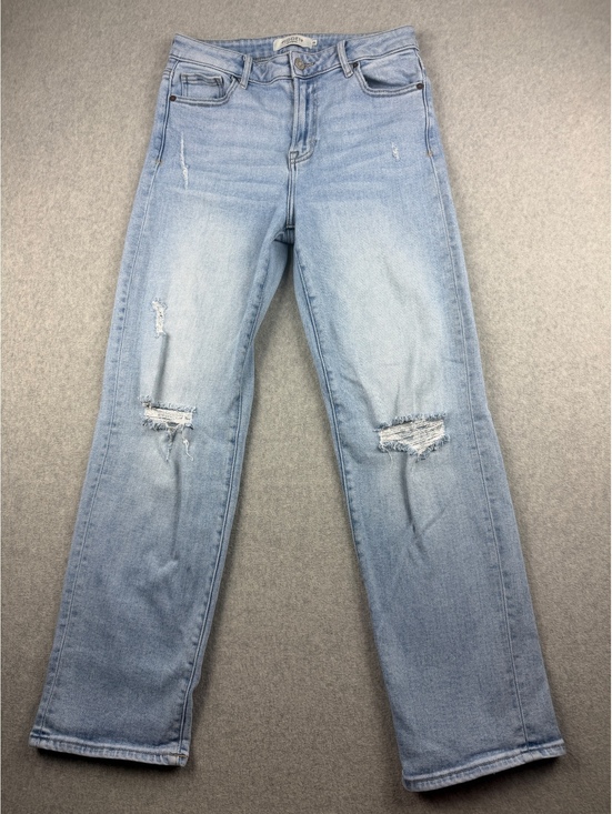 Denim - Hidden Los Angeles Distressed Straight Leg Jeans Light Wash Women's 29